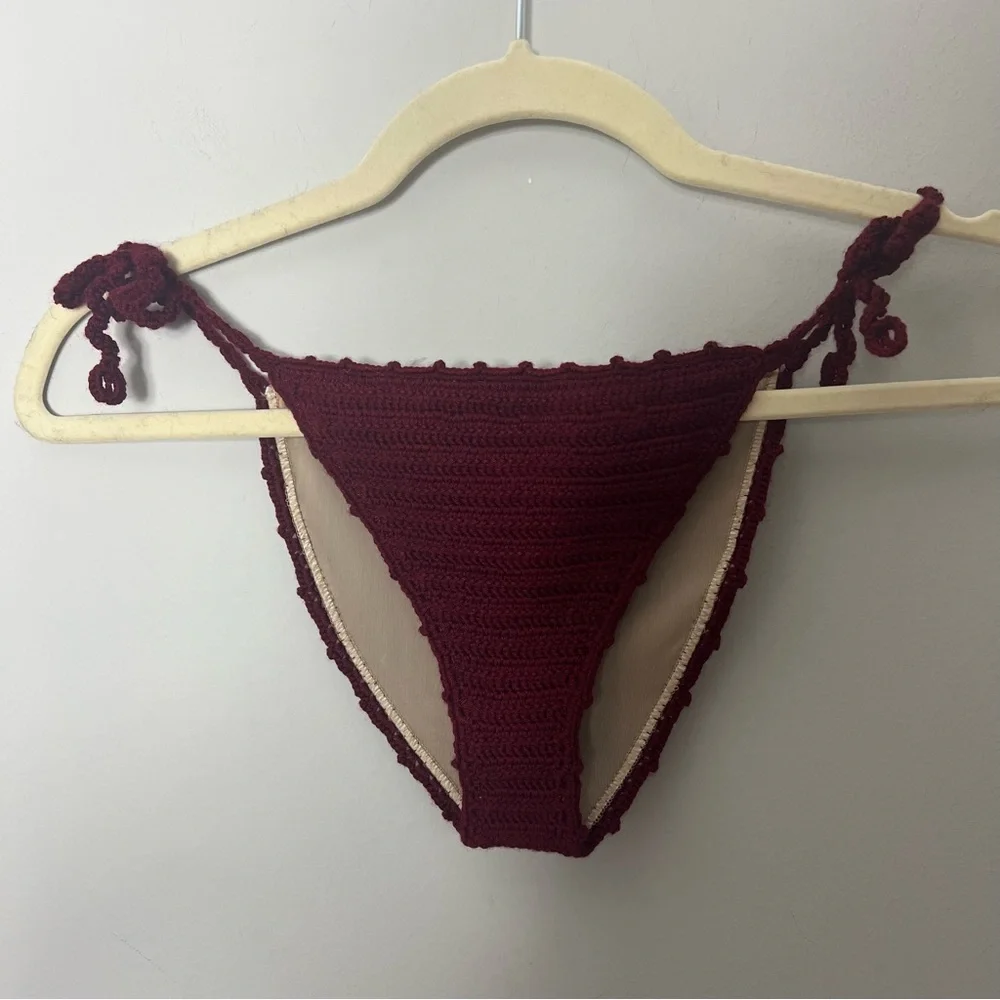 NEW Lovers and Friends Crochet String Bikini Bottom Bathing Suit Swim Medium 449 - Picture 1 of 8